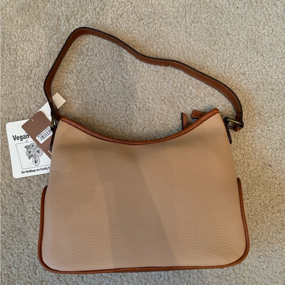 BOC Solid Vegan Leather Shoulder Purse. Tan/Taupe & Brown, NWT - Picture 2 of 6